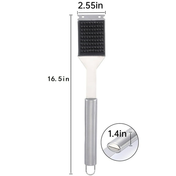 Ke1Clo Grill Cleaning Brush under $5! 2-in-1 Barbecue Brush with Scraper Stainless Steel Bristles Deep Cleaning Tool for BBQ Grill Utensils