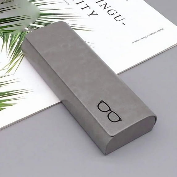 Ke1Clo Hard Leather Glasses Case, Magnetic Closure for Eyewear Protection, Compact Case for Pocket and Bag, Durable Shell for Myopia Glasses