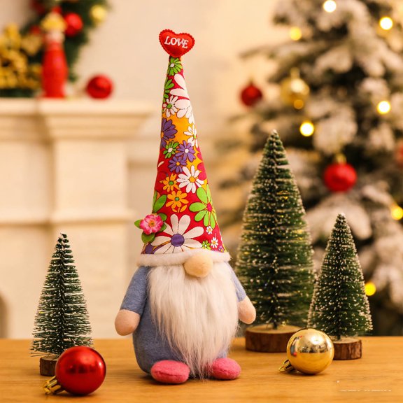 Ke1Clo Harvest Festival Gnome Figurine, Sunflower Thanksgiving Decoration with Faceless Old Man Design, Rustic Fall Ornament for Home Shelf Mantel Office