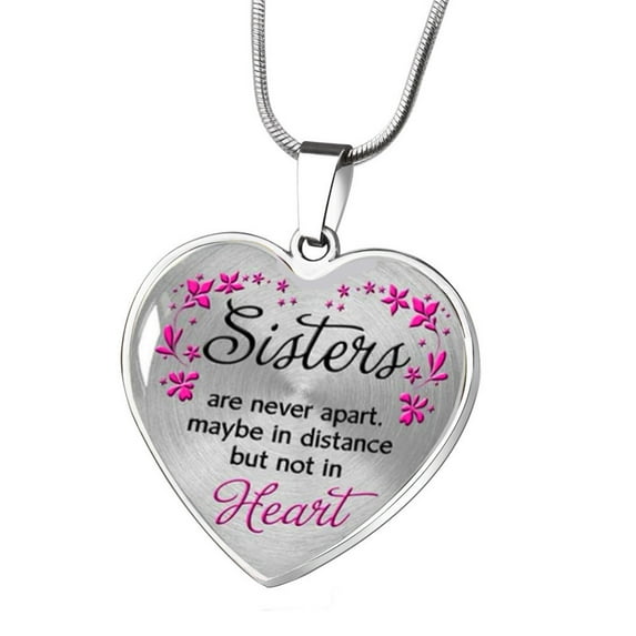 Ke1Clo Heart Pendant Necklace under $5! Sister Peach Heart Alloy Jewelry for Women Girls Friendship Gift Stainless Steel Keychain