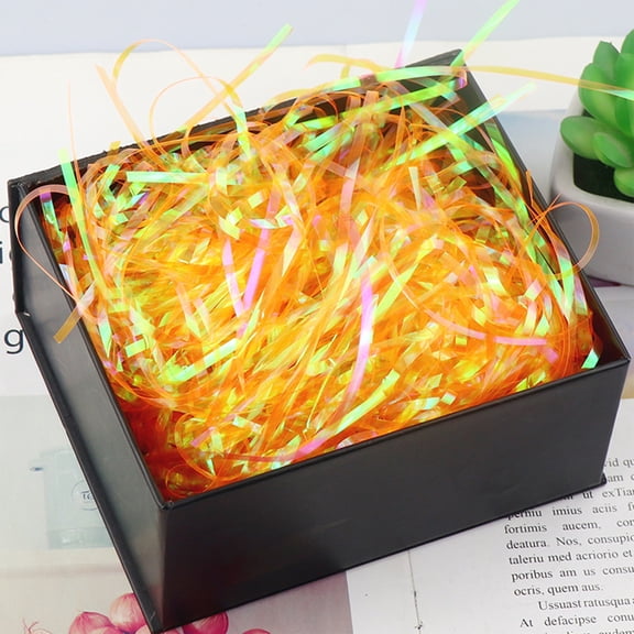 Ke1Clo Iridescent Shredded Raffia, 3mm Metallic Gift Box Filler for Wedding Party, Sparkling Basket Filler, Crinkle Paper for Easter Basket Candy Decor