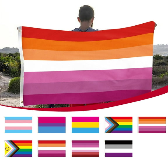Ke1Clo LGBT Flag under $5! Progress Pride Flag 3x5 Outdoor Bisexual Inclusive Heavy Duty Polyester Deco Flag Double Stitched for Patio and Room Decor
