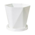 thumbnail image 1 of Ke1Clo Large Flower Pot, 10 Inch Plastic with Drainage Holes, Thick Resin Pots for Indoor Outdoor Balcony Garden Decor, Durable Decorative Container, White, 1 of 1