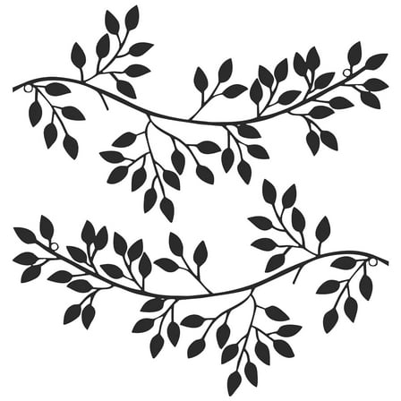 Ke1Clo Metal Wall Art Leaf Decoration Black, Olive Tree Branch Hanging Iron Art for Home Decor, Living Room Kitchen Bedroom