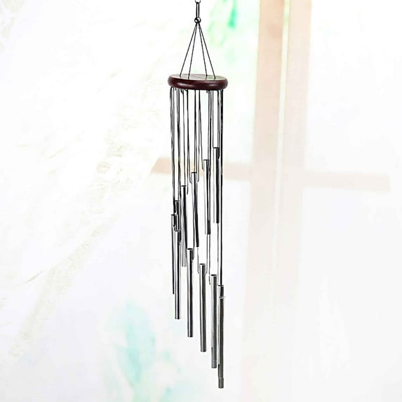Ke1Clo Metal Wind Chime for Outdoor Garden Balcony Decoration, 12-Pipe Musical Wind Chime with Clock, Relaxing Outdoor Ornament for Home Yard