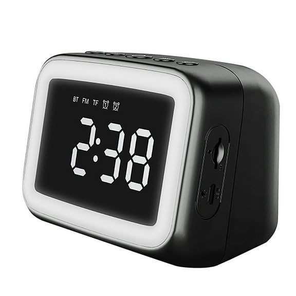 Ke1Clo Mirror Clock under $5! Bluetooth Speaker Alarm Clock with Night Light FM Radio Multi Function Digital Display for Bedroom and Office Use