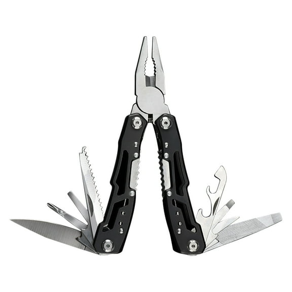 Ke1Clo Multi-Tool Pliers under $5! 12-in-1 Portable Tool with Lock Stainless Steel Construction for Survival Camping Pocket Knife Screwdriver Included