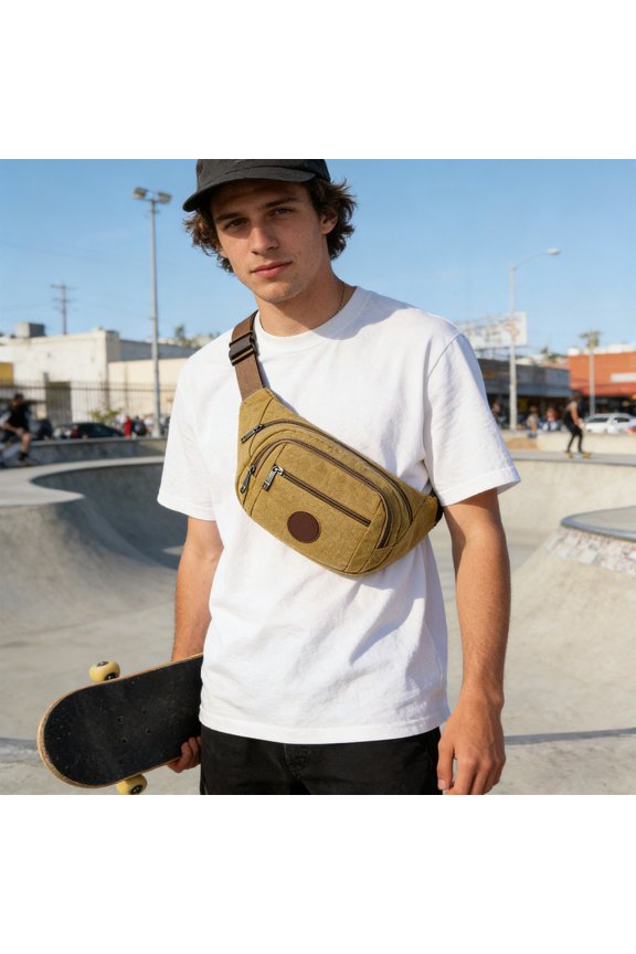 Multifunctional Waist Bag, Water-Resistant Nylon Sports Pack, Close-Fitting Phone Runner's Pouch, Adjustable Belt for Hiking