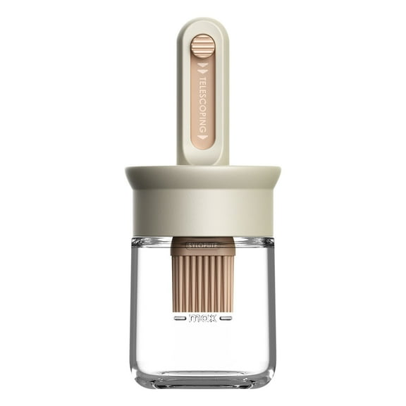 Ke1Clo Oil Brush, Telescopic Oil Bottle Integrated, Glass Kitchen Brush Baking Tool, High Temperature Food Grade Brush for Barbecue Cooking