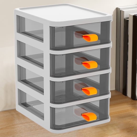 Ke1Clo Polypropylene Storage Cabinet with Transparent Drawers, Multi-Layer Desktop Organizer for Office Supplies, Stackable Drawer Unit