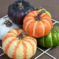 Ke1Clo Pumpkin Decor 6PCS Artificial Fake Faux Plastic Pumpkin Decorations for Home Fall Decor Farmhouse Harvest Thanksgiving Decorative