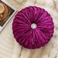 thumbnail image 1 of Ke1Clo Purple Round Velvet Pillow for Sofa under $5! Ice Flower Velvet Wheel Pillow with Decorative Design, 13.78x13.78 Inches, for Bedside Window, Easy to Clean, 1 of 6