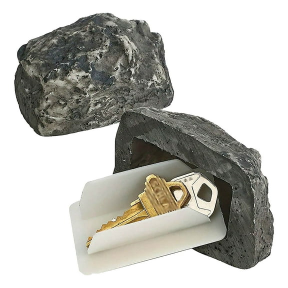 Ke1Clo Realistic Stone Design Secure Key Box, Lockable Key Storage with Hooks for Home, Key Organizer Box for Entryway Living Room Office
