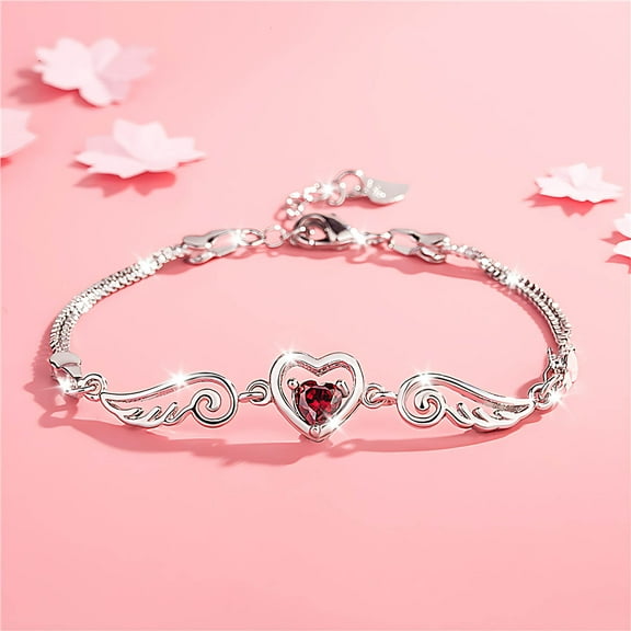 Ke1Clo Red Women's Bracelet with Personality Pendant Adjustable Chain Bracelet for Women Men Unisex Gift for Birthday Christmas Valentine Day Delicate Design