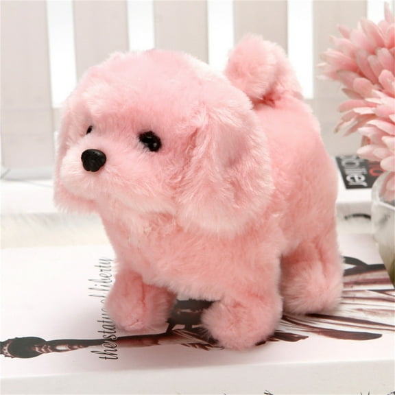 Ke1Clo Simulation Puppy Toy under $5! Walking and Calling Pet Dog for Childrens Gift Interactive Toy with Sound and Movement (Pink)