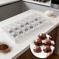 thumbnail image 1 of Ke1Clo Semi-Circular & Football Chocolate Mold, 21-Cavity Silicone Candy Mold, Transparent Plastic Baking Tool for Chocolates Jelly, Fun DIY for Kids Party, 1 of 7