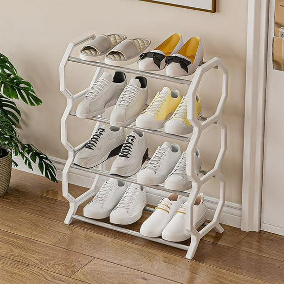 Ke1Clo Shoe Rack for Closet, 4 Tier Small Shoe Rack Storage Organizer, Shoe Shelf Storage Shoe Stand Organizer for Closet Entryway Hallway