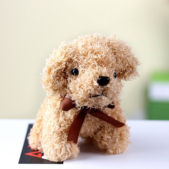 Ke1Clo Simulation Poodle Dog Toy under $5! Small Stuffed Animal Keychain Ring Pendant for Christmas Gift Party Favor Decoration for Kids Girls