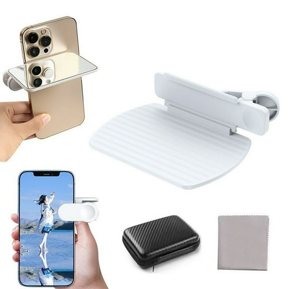 Ke1Clo Smartphone Mirror Clip under $5! Camera Reflection Kit Portable Adjustable Photography Tool Stable Quality Mirror Carrying Bag Included For Travel Selfie Video Shooting