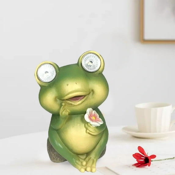 Ke1Clo Solar Garden Ornaments under $5! Luminous Resin Statues for Courtyard Home Decor Automatic Lighting Weather Resistant