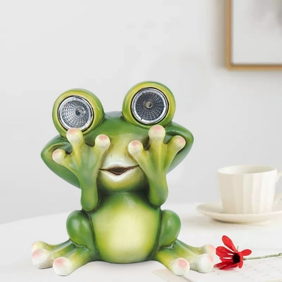 Ke1Clo Solar Garden Ornaments under $5! Luminous Resin Statues for Courtyard Home Decor Automatic Lighting Weather Resistant