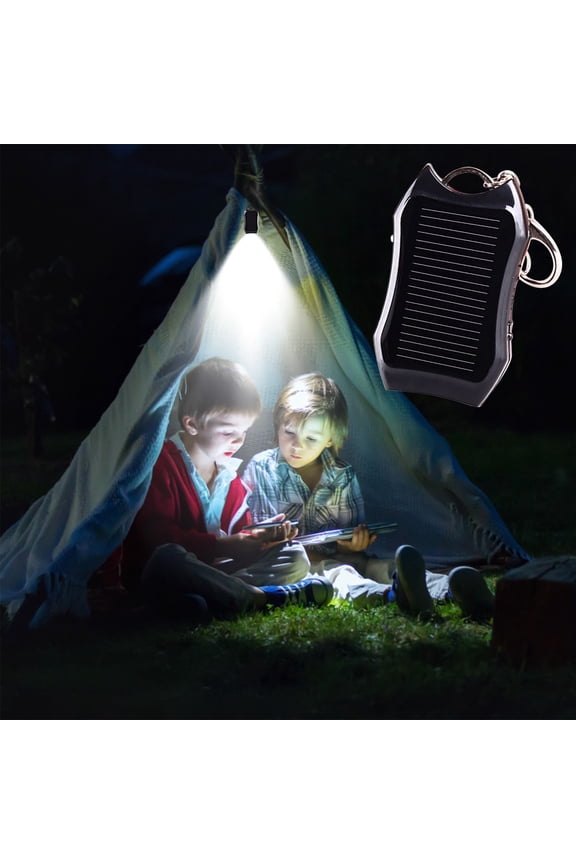 Solar Keychain Flashlight, Mini LED Light with Key Ring, Rechargeable Emergency Pocket Light, Portable Torch for Outdoor Travel, Powered by Mobile Power
