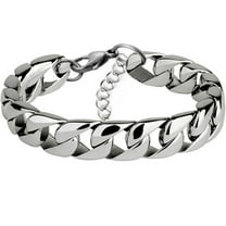 Ke1Clo Stainless Steel Flat Bracelet under $5! Titanium Steel Hand Jewelry for Men, Gift, Fashion Design (Silver)