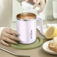 thumbnail image 1 of Ke1Clo Stainless Steel Mug under $5! Breakfast Milk Coffee Mug with Lid for Office Use, Purple, 5.1x3.42x2.95 inch, 1 of 7