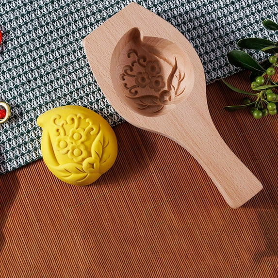 Ke1Clo Steamed Bun Mould Under $5! Wooden Baking Mold Non-Stick Reusable Hand Carved DIY Kitchen Tool For Cake Pastry Dessert Making Family Fun Activity
