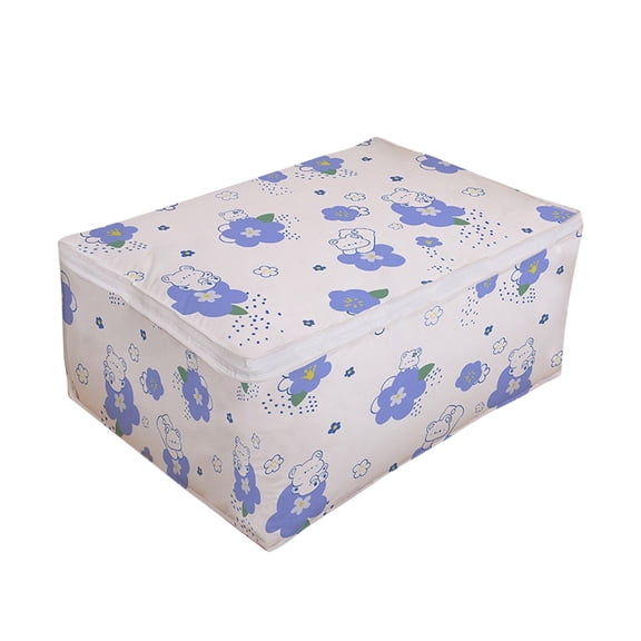 Ke1Clo Storage Bag Large 27.56 × 19.69 × 9.84in Clothes Quilt Organizer, Fabric Moving Packaging Box for Blankets Pillows Seasonal Items, Waterproof Collapsible Bin with Zipper, Purple