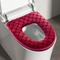 thumbnail image 1 of Ke1Clo Toilet Seat Cover under $5! Plush Cushion Thickened Washable Winter Model for Bathroom, Red, 16.92x14.56 inch, 1 of 6