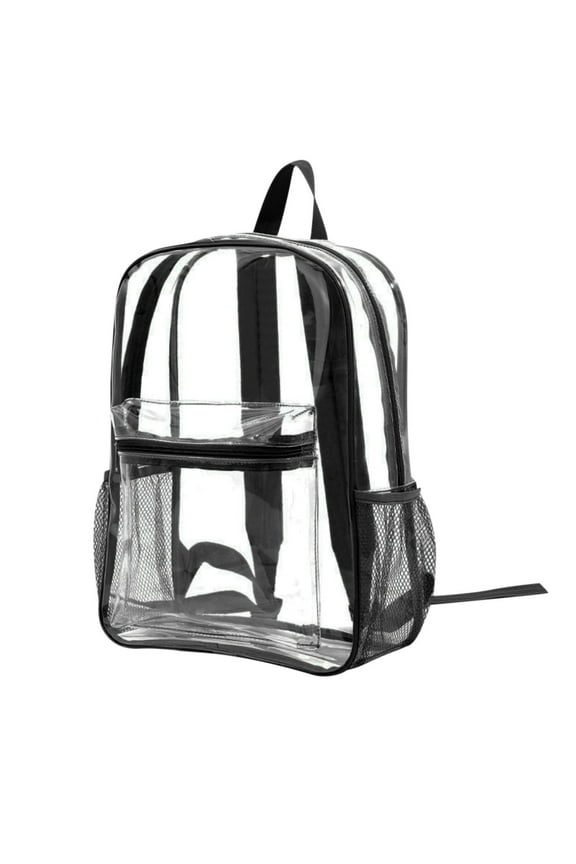 Transparent Backpack under $5! Clear Stadium Bag Multi-Pocket Durable Vinyl Sports Backpack Convenient For Concerts Festivals Beach Activities