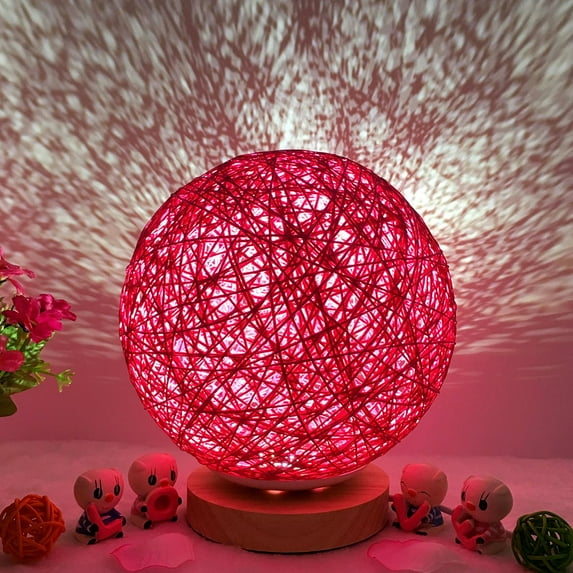 Ke1Clo USB Charging Night Light under $5! 3D Rattan Table Lamp with Multiple Colors for Home Decor and Romantic Atmosphere