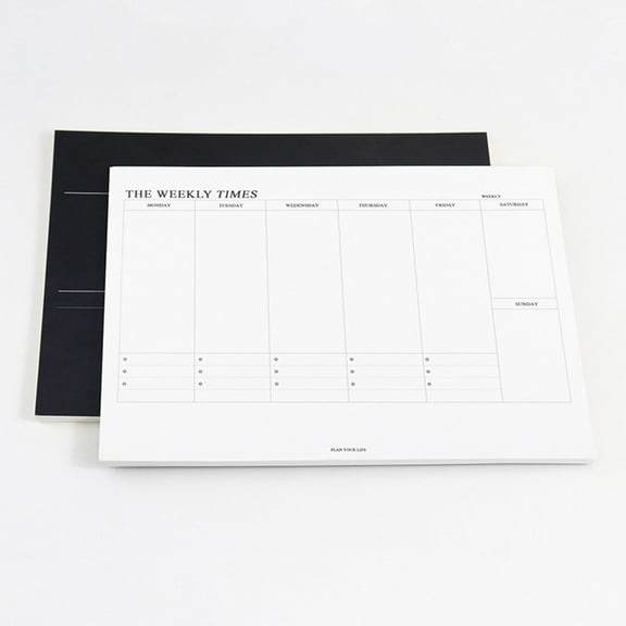 Ke1Clo Weekly Planner Book for Office School Under $5! Self Fill Easy Tear Simplified Notebook, Black, 8.26x6.69 inch