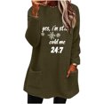 thumbnail image 1 of Ke1Clo Winter Sweaters for Women Casual Fashion Snowflake Graphic Crew Neck Long Sleeve Pullover Oversized Loose Comfy Basic Knit Tops Army Green XXXL, 1 of 6