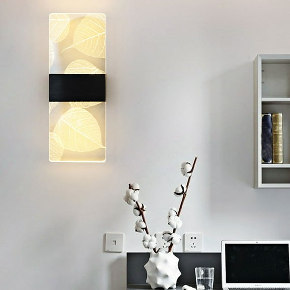 Ke1Clo Wired Acrylic Wall Light under $5! Modern Warm LED Sconce for Living Room Bedroom Bathroom Corridor Black
