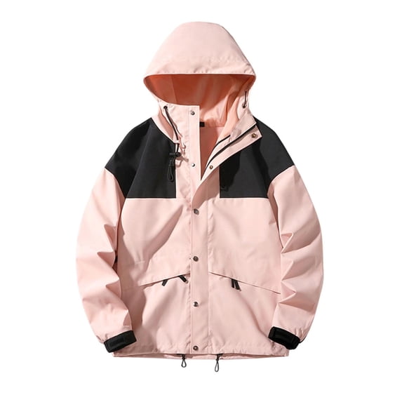Ke1Clo Women's Interchange Hooded Jacket Solid Color Fashion Casual Layer Long Sleeve Pocket Lightweight Versatile Outdoor Daily Top