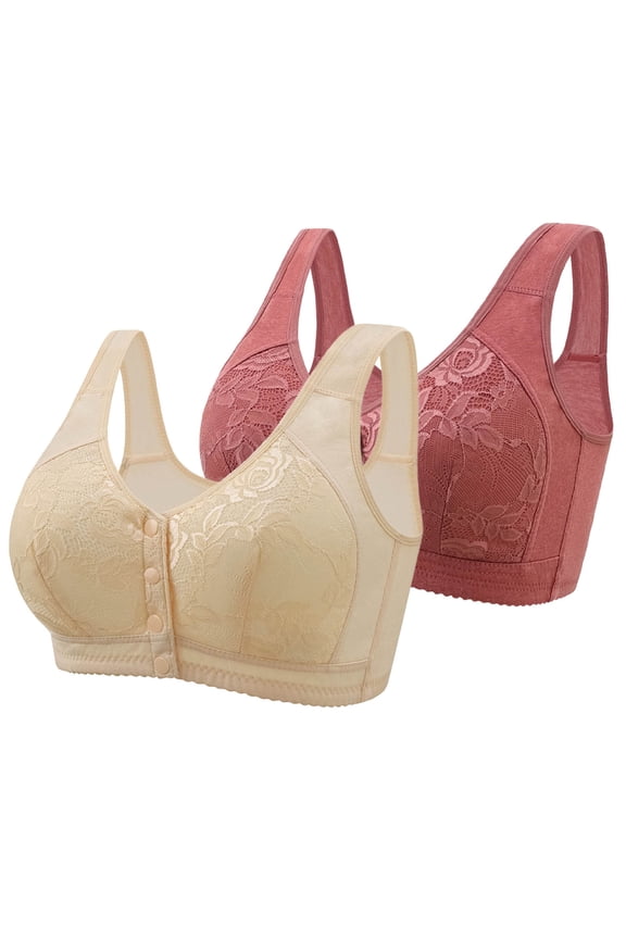Bras for Women No Underwire Pack Front Closure Bras for Women No Underwire Plus Size Bras for Women Front Closure 48d Sleep Bras for Women Large Breasts