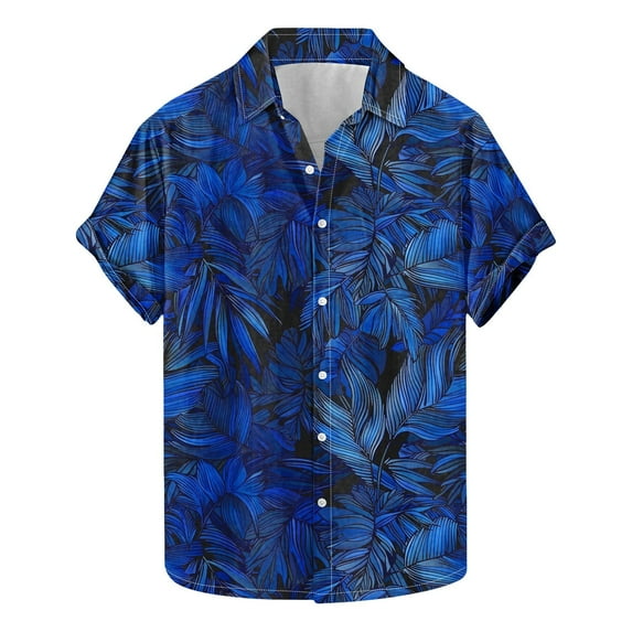 KeFaWanJu Men's Big and Tall Hawaiian Shirts Beach Short Sleeve Plus Size Floral Button down Shirts for Men