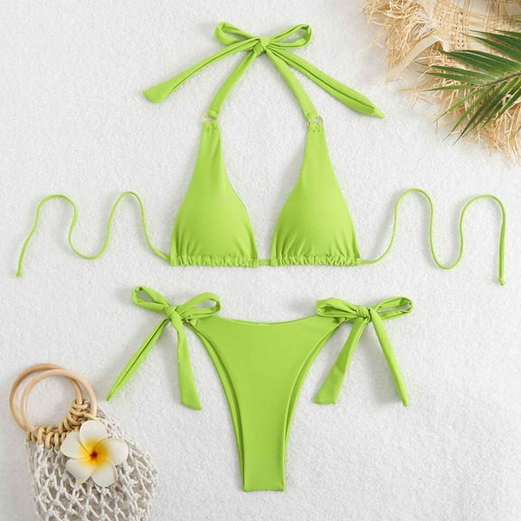 KeFaWanJu Plus Size Bikini for Women Cheeky Bikini Bottom Bikini Thong Swimsuit for Women Summer !