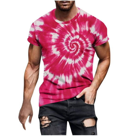 KeFaWanJu Printed Tshirts for Men $10 and under Men's Relaxed Fit T-Shirt Short Sleeve Round Neck Shirt for Holiday Gift