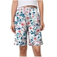 thumbnail image 1 of KeFaWanJu Women's Printed Pajama Shorts with Pockets Plus Size Comfortable Soft Sleep Shorts Casual Elastic Waistband Drawstring Shorts for Women, 1 of 6