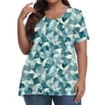 thumbnail image 1 of KeFaWanJu Women's Summer Plus Size Tshirts Printed V-Neck Short Sleeve Casual Loose Fit Tops, 1 of 5