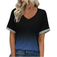 thumbnail image 1 of KeFaWanJu Womens Printed Tshirts under $10 Plus Size Blouses for Women Dressy V-Neck Short Sleeve Fashion Casual Pullover Tops, 1 of 8