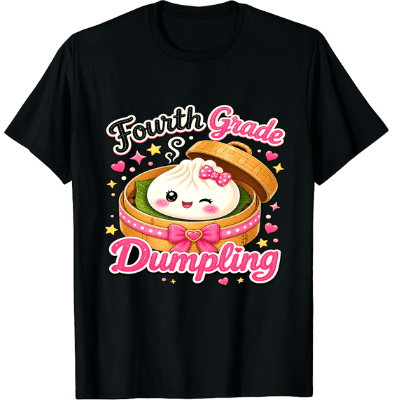 KeHetSoft 4th Grade Teacher Dumpling Pun Cotton Unisex T-Shirt