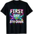 thumbnail image 1 of KeHetSoft 5th Grader First Day Paint Splash Cotton Unisex T-Shirt, 1 of 7