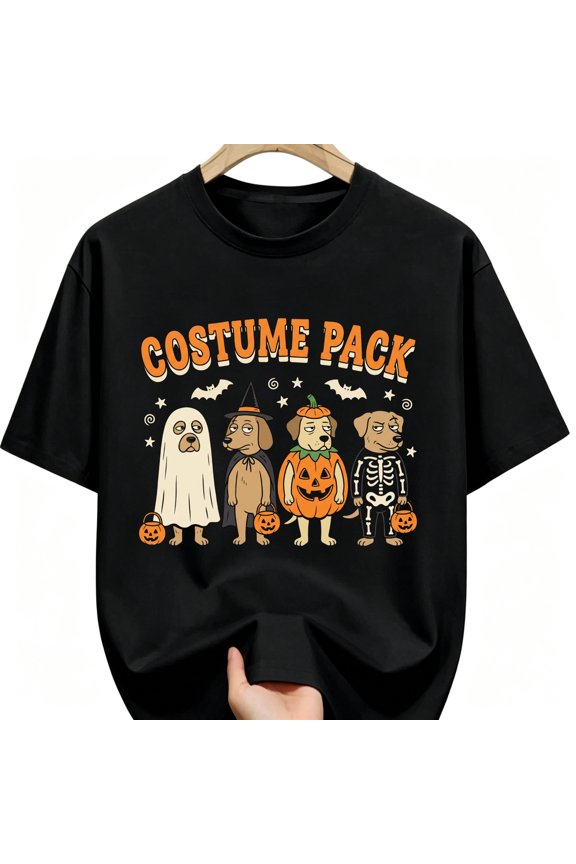 Costume Pack Grumpy Dress Up Dog Friends Halloween Cotton Unisex Graphic T-Shirt