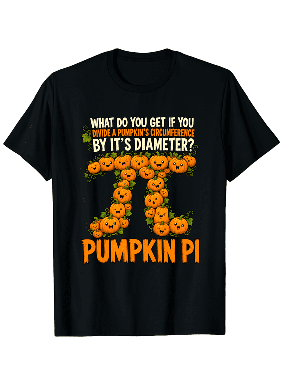 Pumpkin Pi Math Teacher Halloween Unisex Graphic T-Shirt