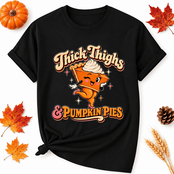 KeHetSoft Pumpkin Pie Thanksgiving Joke Cotton Graphic Unisex T-Shirt