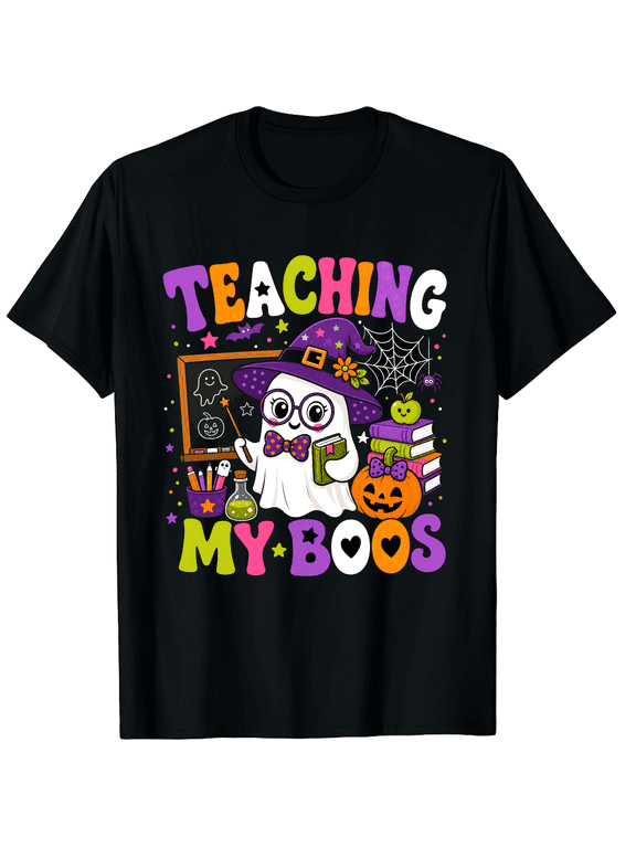 Teaching My Boos Teacher Halloween Unisex Graphic T-Shirt